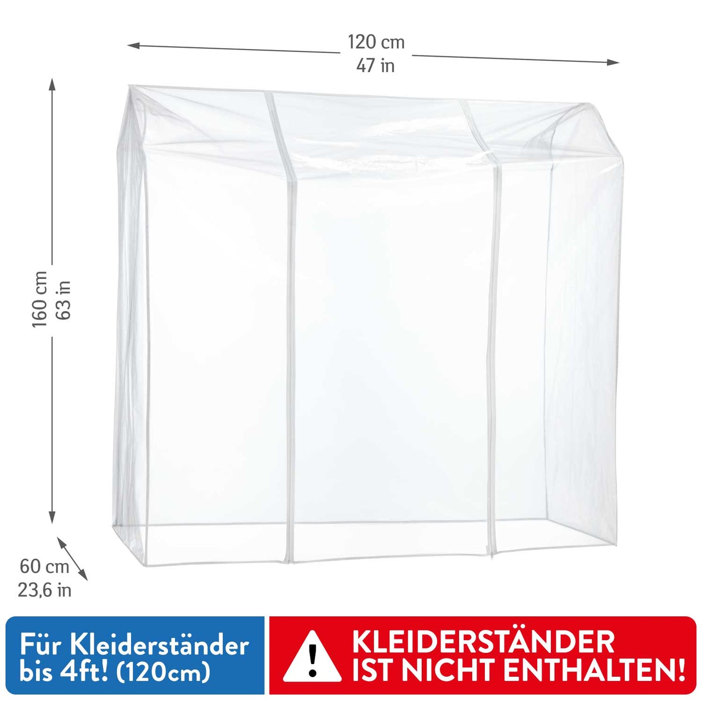 Capa de cabideiro, capa protetora para cabideiros, proteção contra raios UV, sujeira, chuva, 2 zíperes, Tatkraft Protector, 4