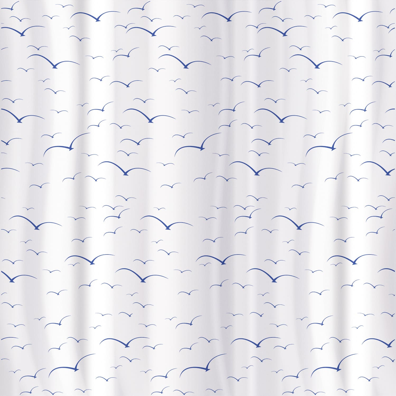 Cortina de chuveiro, cortina de chuveiro banheira, com 12 argolas, poliéster têxtil, 180x180 cm, Tatkraft Seagulls, 3