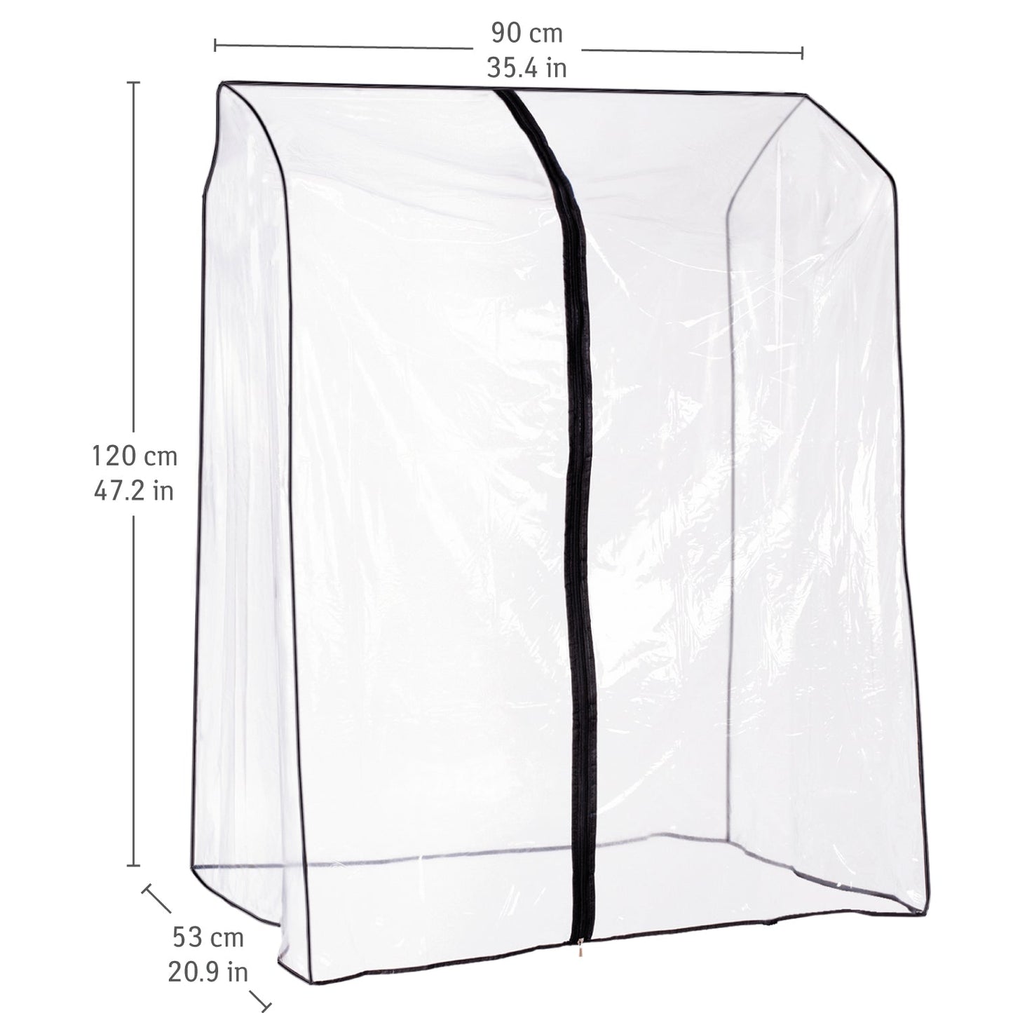 Capa para roupas, cabideiro, transparente, zíper, Tatkraft Smart Cover, 2