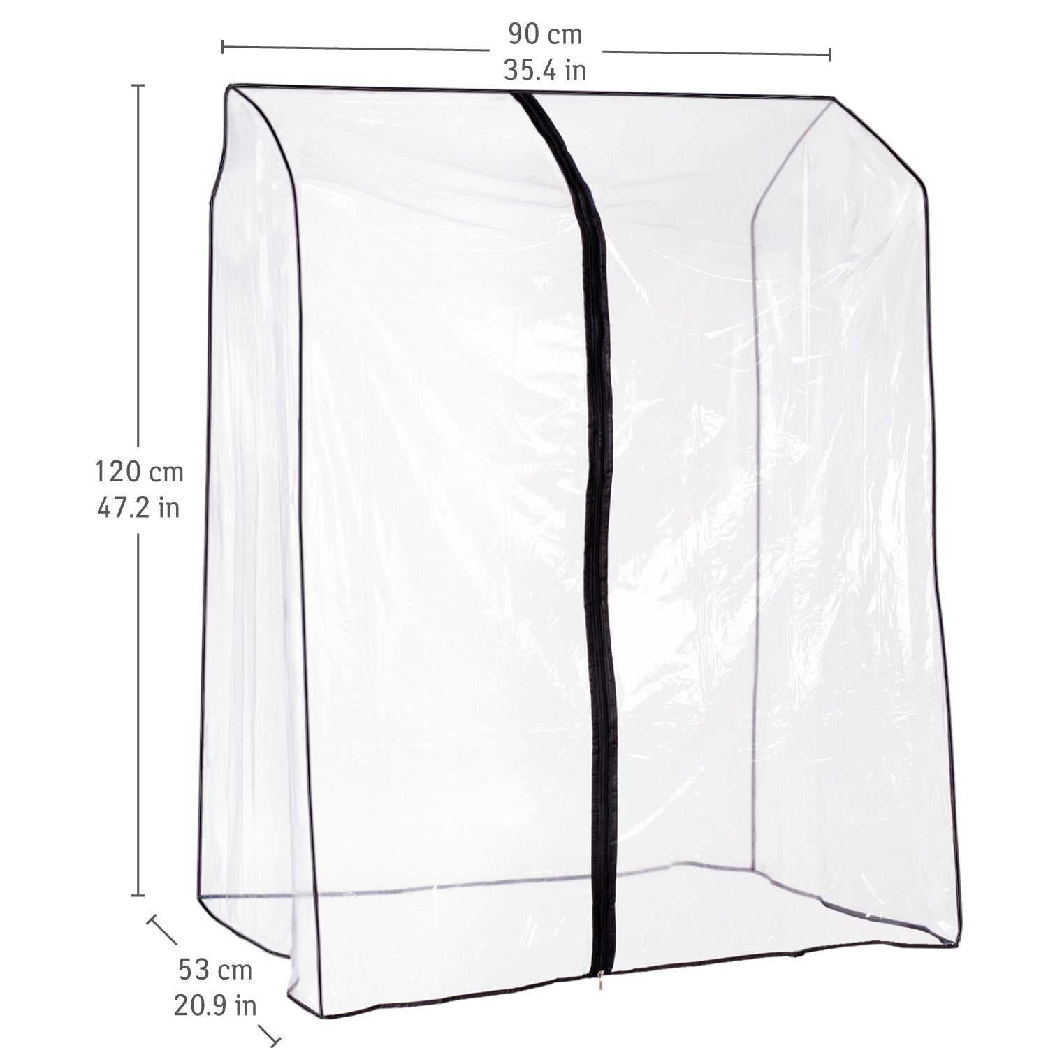 Capa para roupas, cabideiro, transparente, zíper, Tatkraft Smart Cover, 2