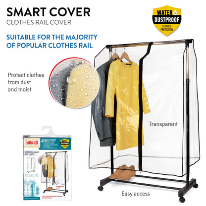 Capa para roupas, cabideiro, transparente, zíper, Tatkraft Smart Cover, 3