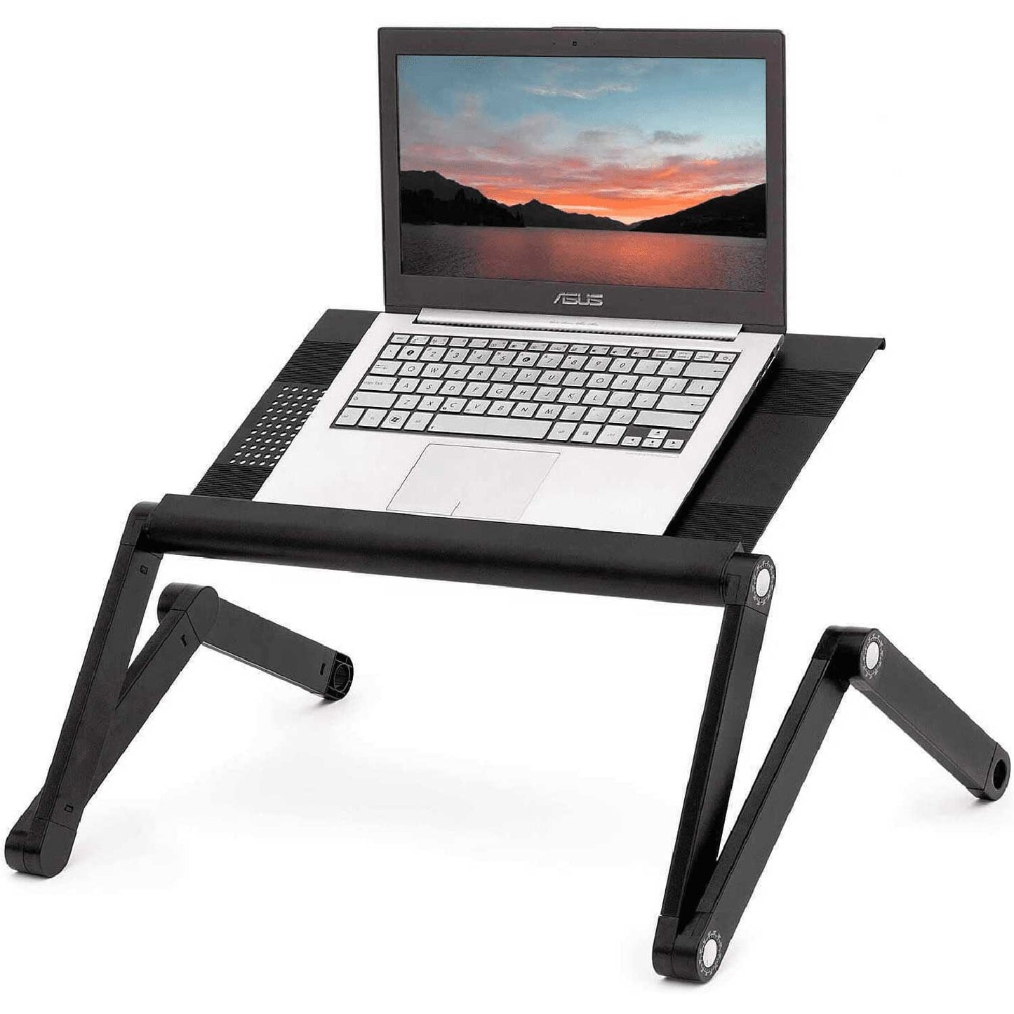 Cama de mesa para laptop, sofá de mesa para laptop, mesa para laptop ajustável em altura, suporte para laptop ajustável, preto, WonderWorker Nobel, 2