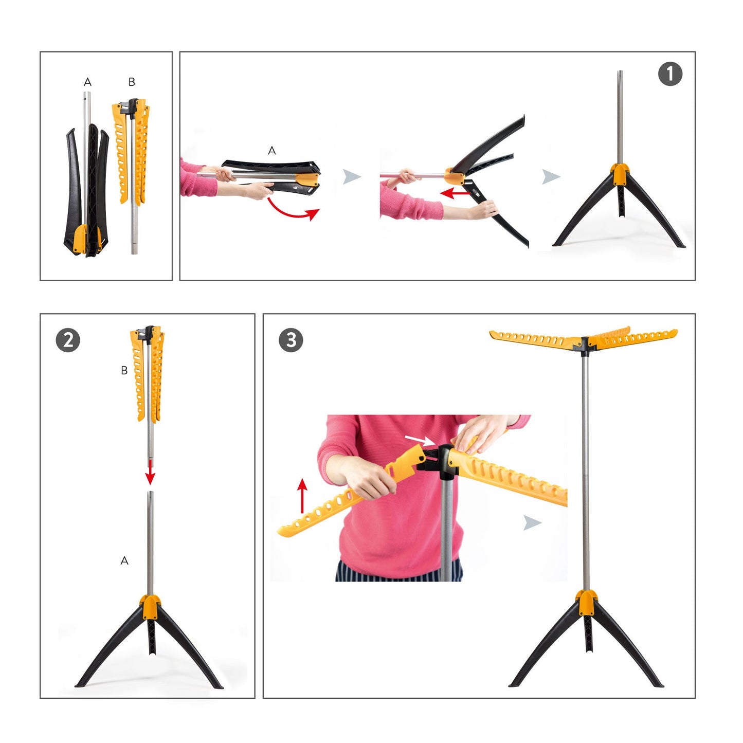 art moon Elm - Manual do Airer de roupas dobráveis