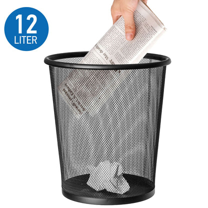 art moon Mesh - 1 peça, balde de papel para escritório, lixeira, altura 29,5 cm, 12 L, aço com revestimento em pó